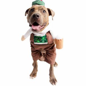Pet Krewe German Oktoberfest Beer Lederhosen Walking Dog Costume XL